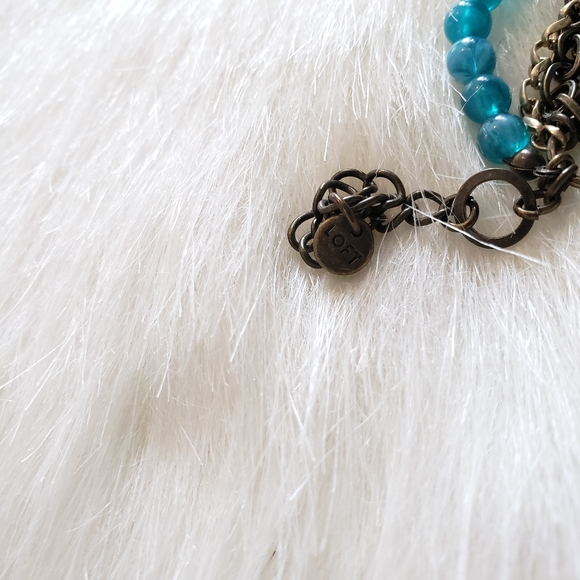 LOFT Multi Color Twisted Bead & Antique Gold Tone - Picture 6 of 6